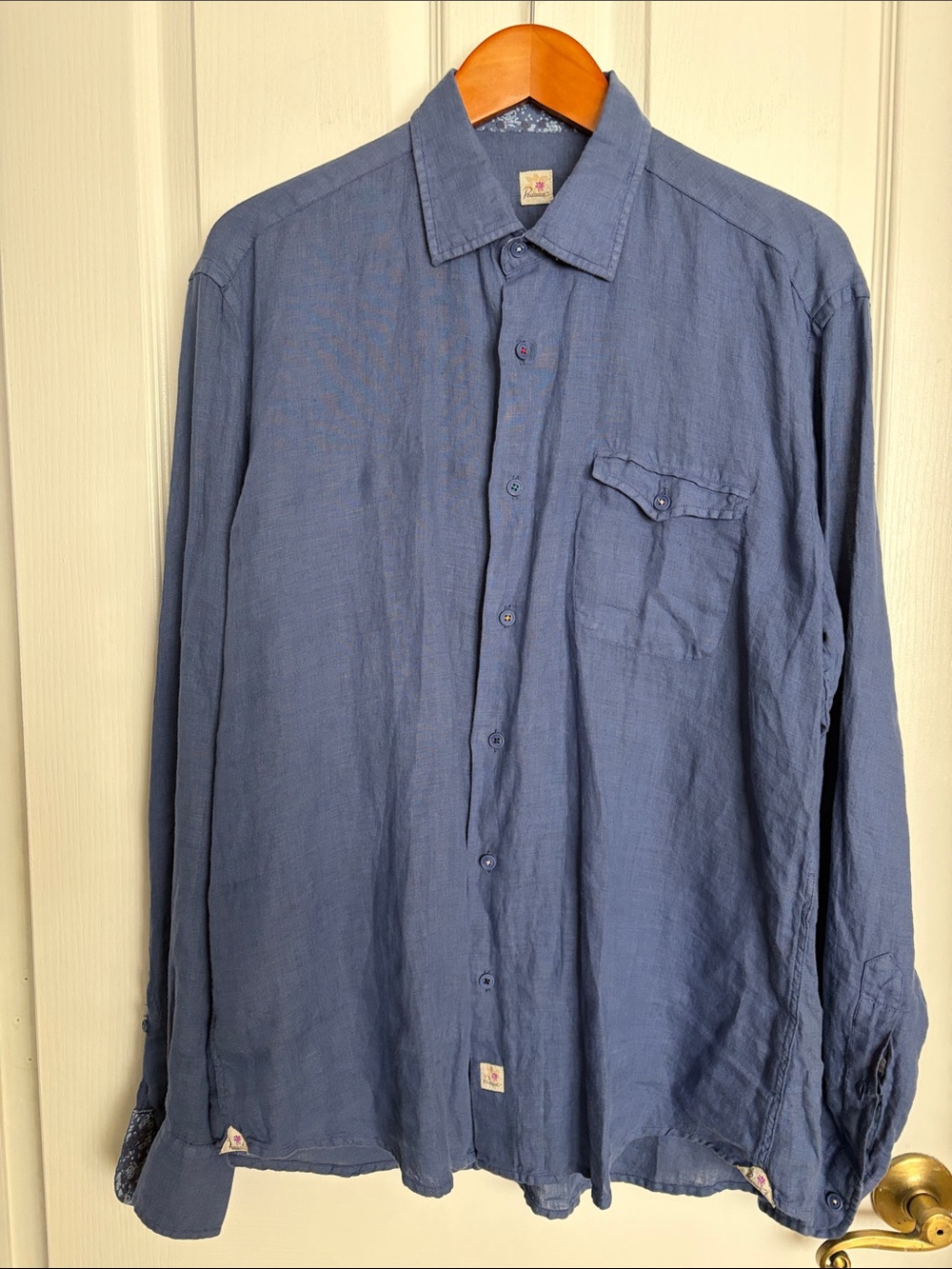 Men's Long-Sleeve Blue Dress Shirt